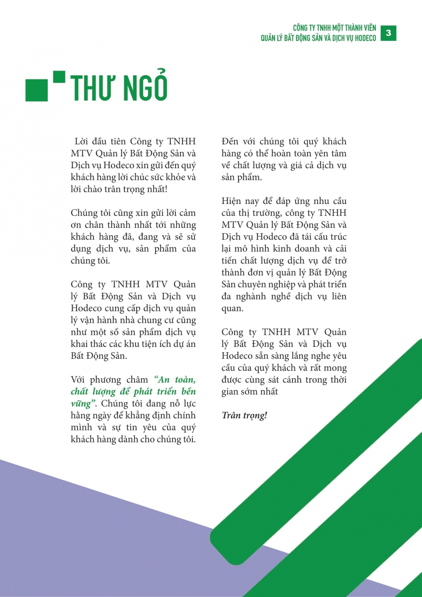 Thư Ngỏ HODECO
