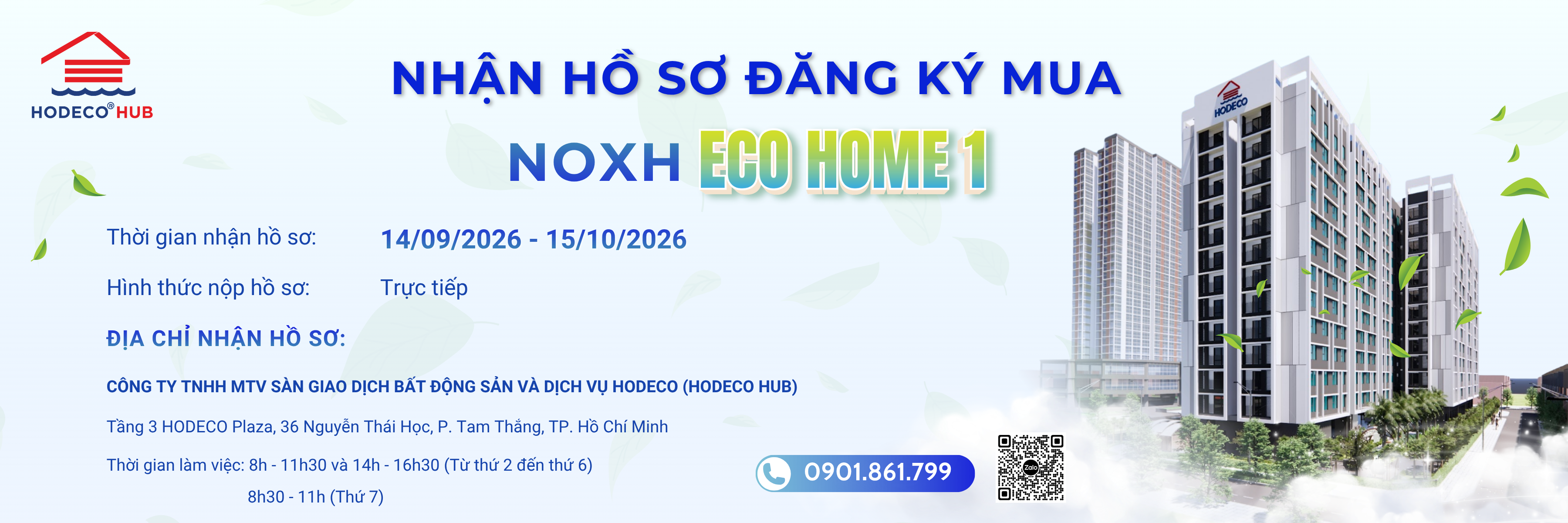 Banner nhận hồ sơ NOXH Eco Home 1